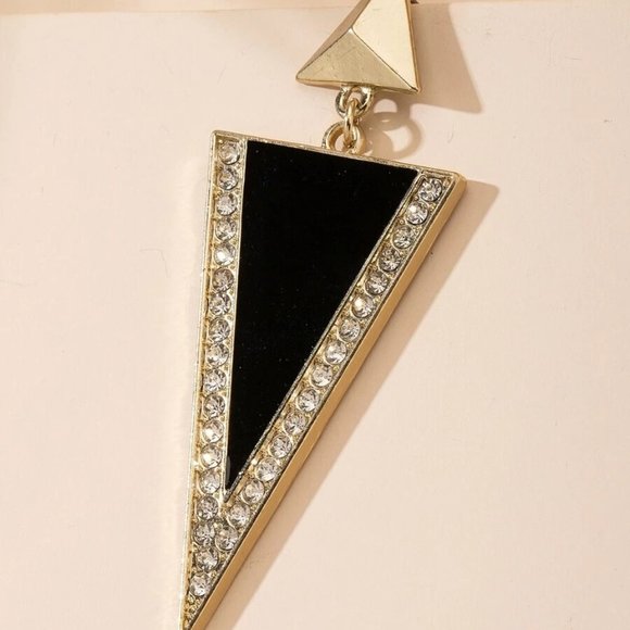 Double Triangle Decor Drop Earrings - Picture 3 of 3